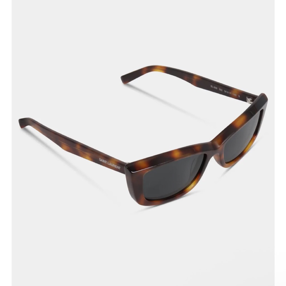 Saint Laurent 658 CAT EYE ACETATE SUNGLASSES‎ MEDIUN HAVANA/BLACK - Picture 4 of 14